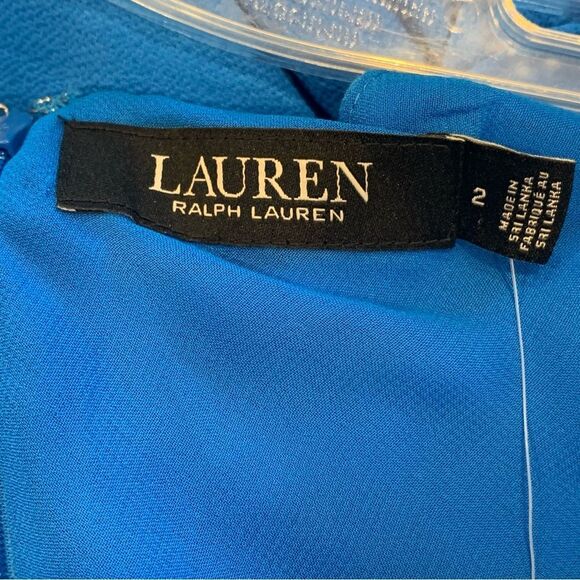 Lauren Ralph Lauren Fit and Flare MIDI Crepe Dress in Tropic Roy Size 2 - Picture 10 of 16